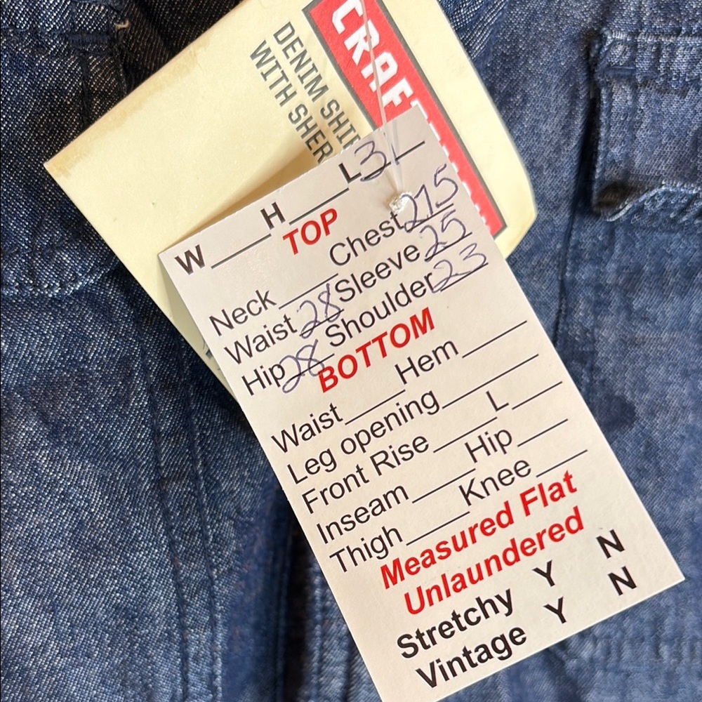 Craftsman Men's Blue Denim Jacket‎ fleece lined XL 55” chest 502 NWT - Picture 3 of 5